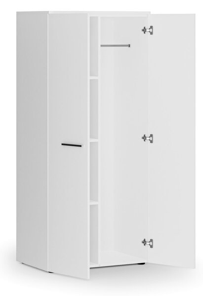Szafa ubraniowa biurowa PRIMO WHITE, 3 półki, drążek do szafy, 800 x 500 x 1781 mm, biały