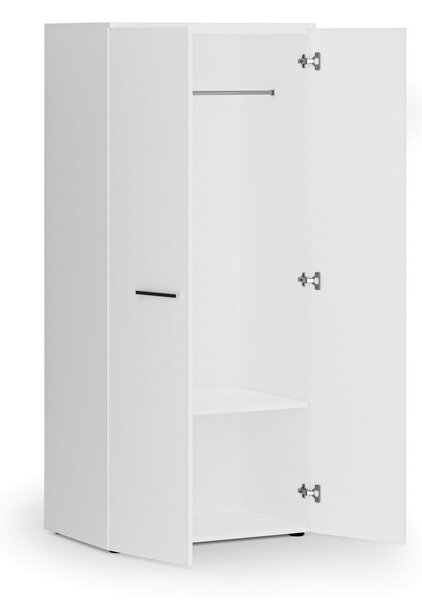 Szafa ubraniowa biurowa PRIMO WHITE, 1 półka, drążek do szafy, 800 x 500 x 1781 mm, biały