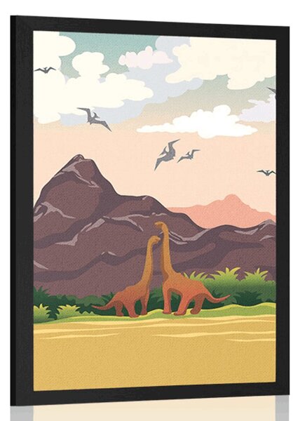 Plakat kraina dinozaurów