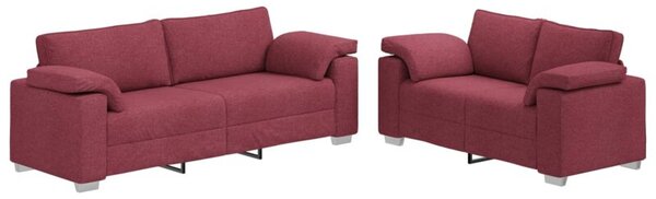 Zestaw sof 2 szt. czerwone wino 219 x 77 x 82 cm tkanina