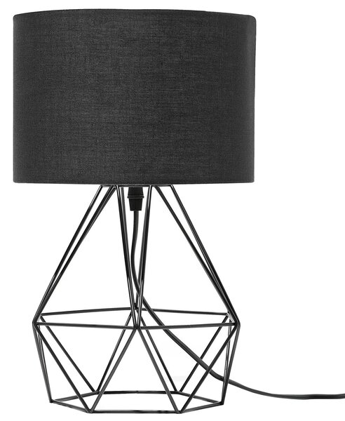 Lampa stołowa lampka nocna geometryczna metalowa podstawa czarny klosz Maroni Beliani
