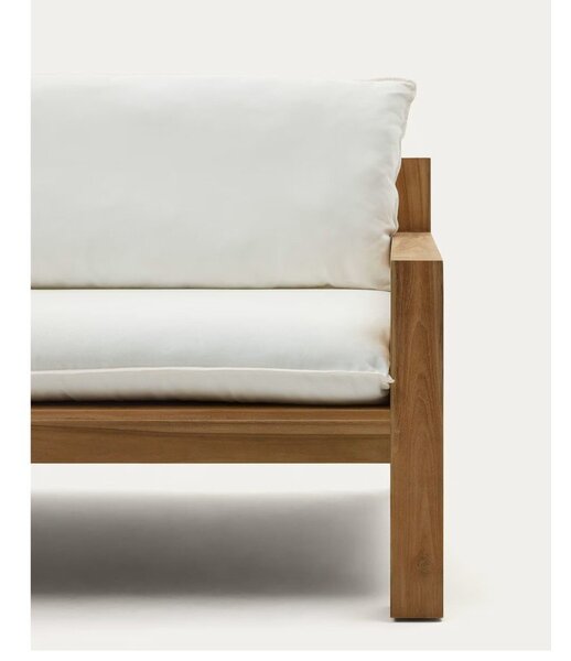 Biało-naturalna sofa ogrodowa z drewna tekowego Forcanera – Kave Home