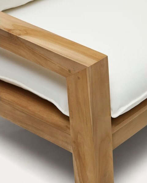Biało-naturalna sofa ogrodowa z drewna tekowego Forcanera – Kave Home