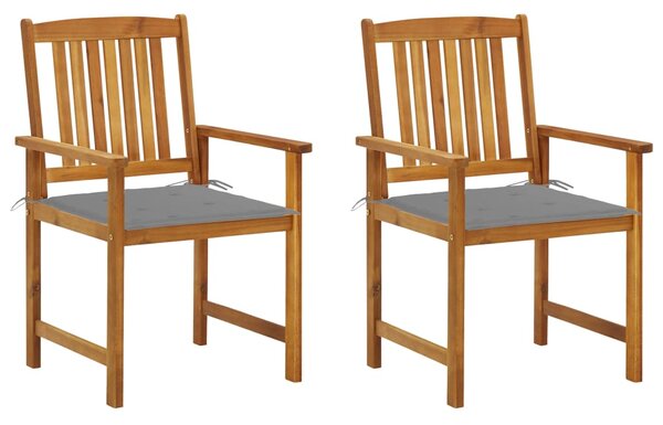 Krzesła ogrodowe z poduszkami, 2 szt., drewno akacjowe