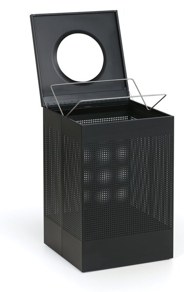 Kosz metalowy, 155 l, czarny