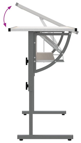 Biało-szare wysokie biurko kreślarskie N7-D96