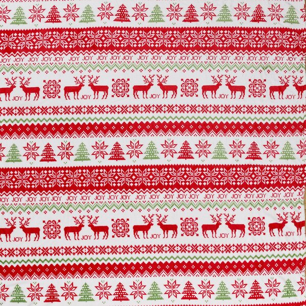 Biały świąteczny koc z mikropluszu CHRISTMAS JOY Rozmiar: 200 x 220 cm