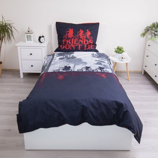 Bawełniana pościel dziecięca jednoosobowa 140x200 cm Stranger Things "Upside Down" – Jerry Fabrics