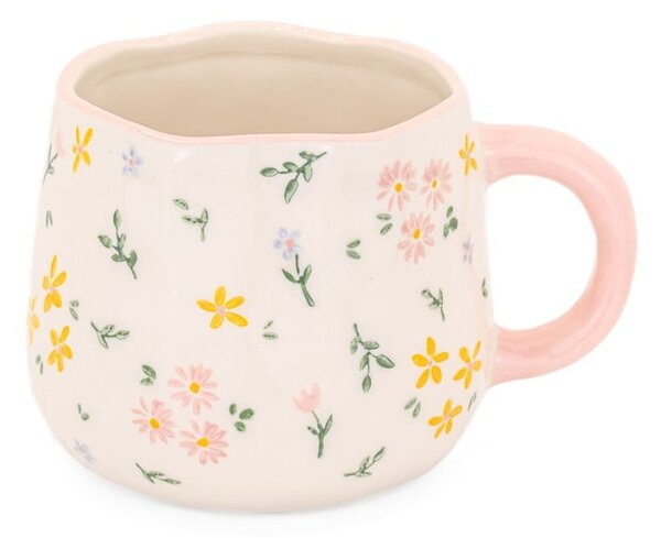 Kremowy kamionkowy kubek 375 ml Ditsy – Sass & Belle