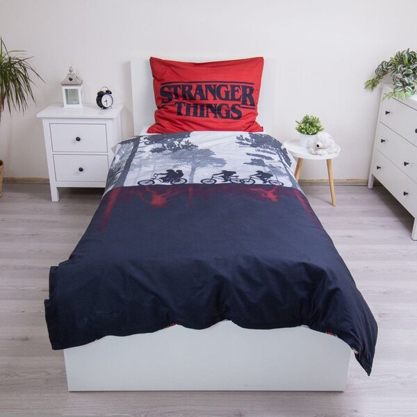 Bawełniana pościel dziecięca jednoosobowa 140x200 cm Stranger Things "Upside Down" – Jerry Fabrics