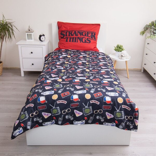 Bawełniana pościel dziecięca jednoosobowa 140x200 cm Stranger Things "Upside Down" – Jerry Fabrics