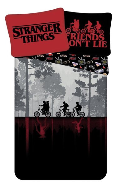 Bawełniana pościel dziecięca jednoosobowa 140x200 cm Stranger Things "Upside Down" – Jerry Fabrics