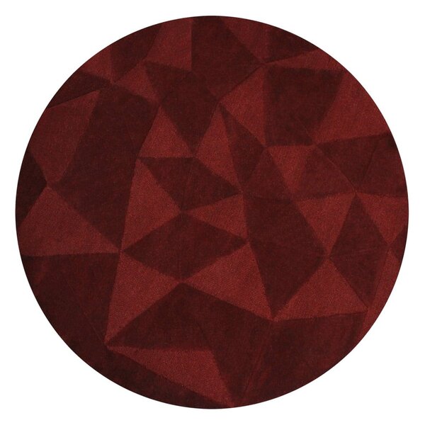 Bordowy wełniany okrągły dywan tkany ręcznie ø 160 cm Shard Red – Flair Rugs