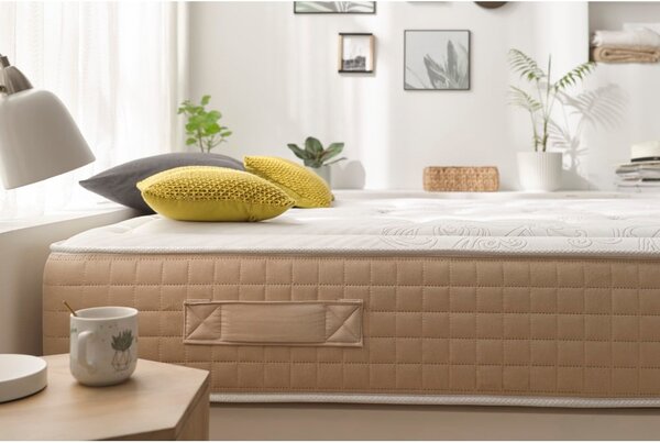 Twardy/średnio twardy dwustronny sprężynowy materac termoregulacyjny 90x200 cm Hexaflex Bagged Springs Gel – Moonia