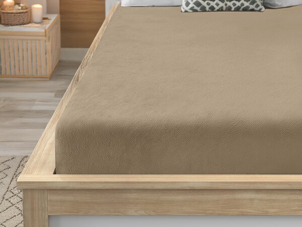 Prześcieradło z mikropluszu SOFT 90x200 cm brązowe