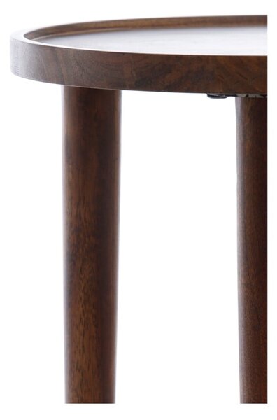 Okrągły stolik z litego drewna akacjowego ø 49 cm Qiano – Light & Living