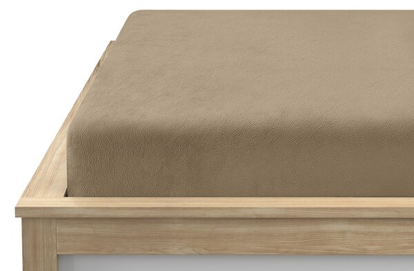 Prześcieradło z mikropluszu SOFT 90x200 cm brązowe