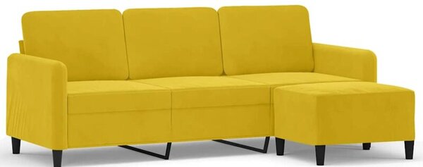 Sofa 3-osobowa z podnÃ³Å¼kiem, Å¼Ã³Åta, 180 cm, aksamit