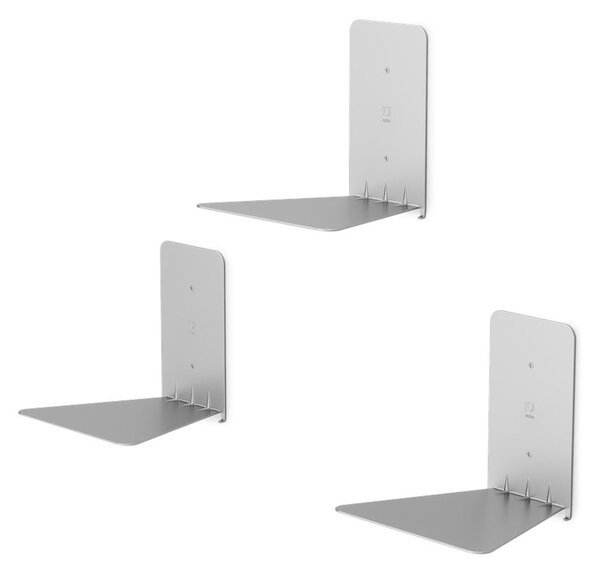 Srebrne metalowe półki zestaw 3 szt. 14 cm Conceal – Umbra