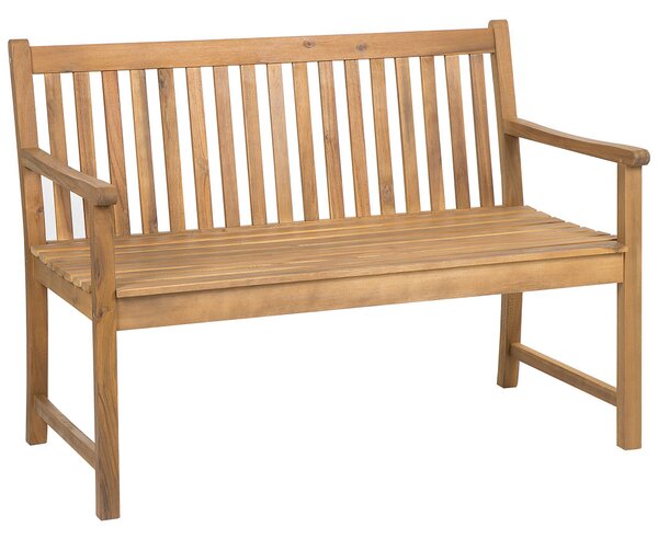 Klasyczna ławka ogrodowa certyfikowane drewno akacjowe dla 2 osób 120 cm Vivara Beliani