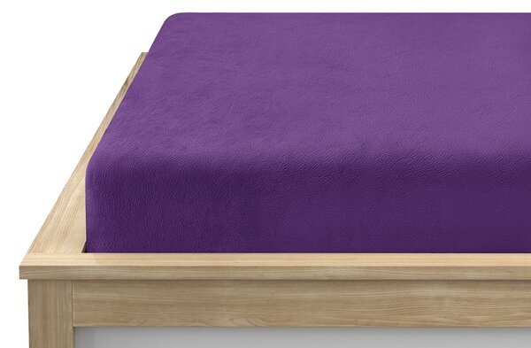 Prześcieradło z mikropluszu SOFT 90x200 cm ciemnofioletowe