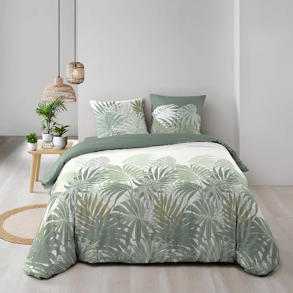 Zielona bawełniana pościel dwuosobowa 240x220 cm Nymea – douceur d'intérieur