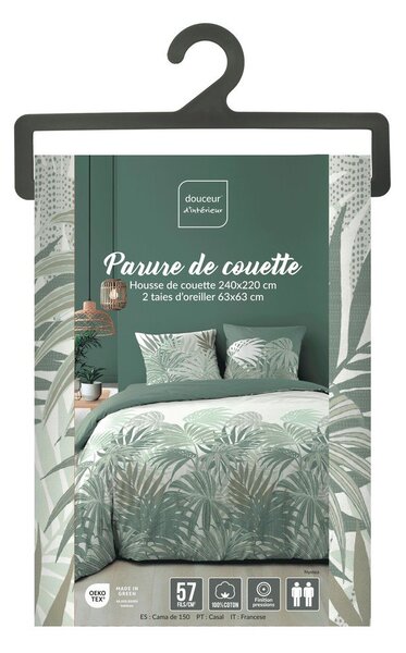 Zielona bawełniana pościel dwuosobowa 240x220 cm Nymea – douceur d'intérieur