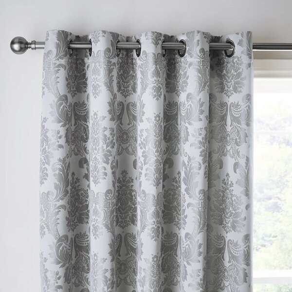 Szare adamaszkowe zasłony zestaw 2 szt. 168x229 cm Damask Jacquard – Catherine Lansfield