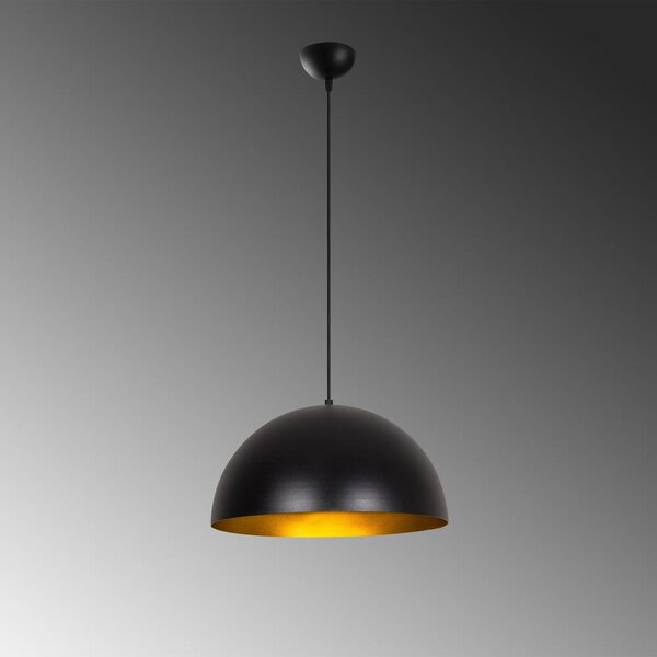 Czarna lampa wisząca z metalowym kloszem ø 40 cm Coppa – Opviq lights