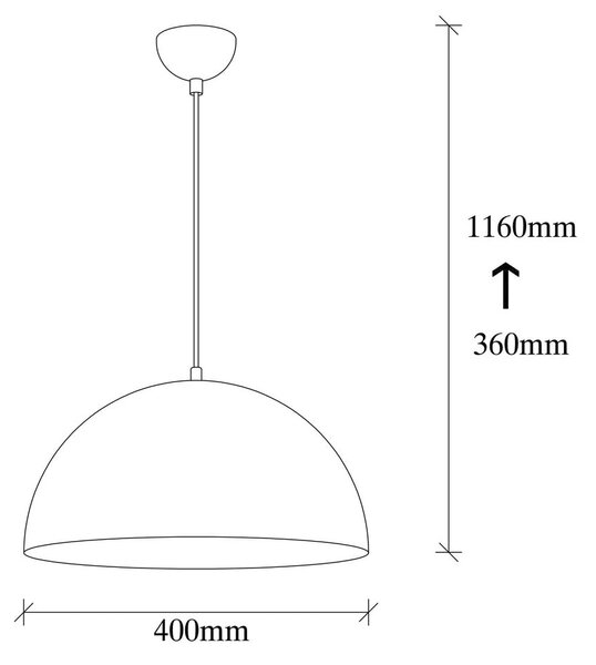 Czarna lampa wisząca z metalowym kloszem ø 40 cm Coppa – Opviq lights