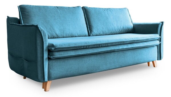 Turkusowa rozkładana sofa 225 cm Charming Charlie – Miuform