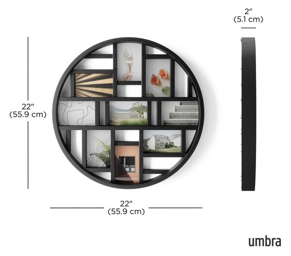 Czarna plastikowa ramka ścienna Luna – Umbra