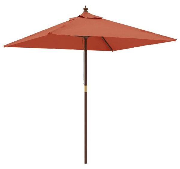 Parasol ogrodowy na drewnianym słupku, terakota, 198x198x231 cm