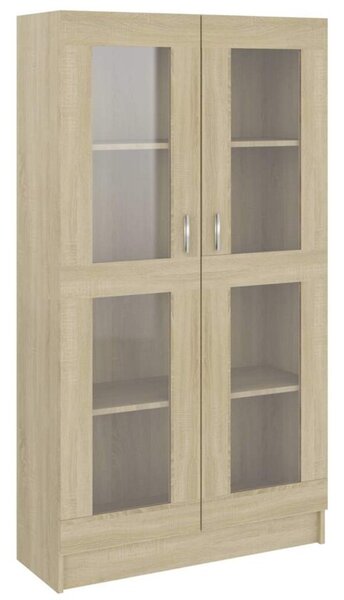 Witryna, dąb sonoma, 82,5x30,5x150 cm, materiał drewnopochodny