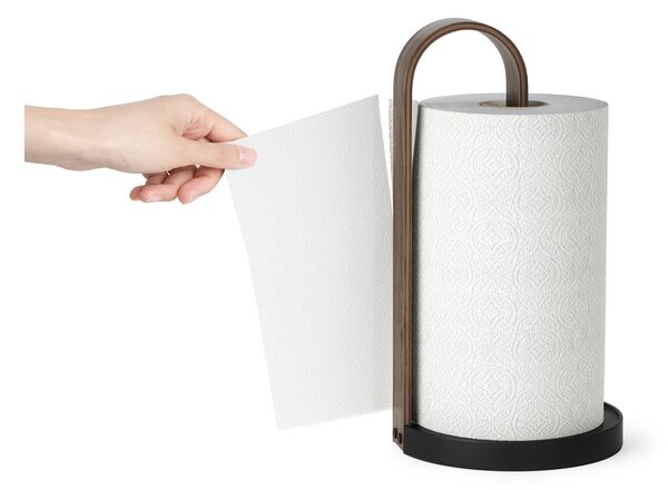 Czarny drewniany stojak na ręczniki papierowe ø 17 cm Bellwood – Umbra
