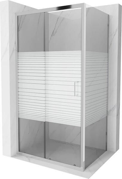 Mexen Apia kabina prysznicowa rozsuwana 120 x 80 cm, pasy, chrom - 840-120-080-01-20