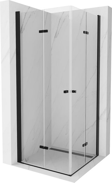 Mexen Lima Duo kabina prysznicowa składana 100 x 100 cm, transparent, czarna - 856-100-100-70-00-02