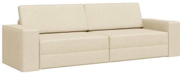 Sofa bed kremowy 245 x 78 x 77 cm tkanina