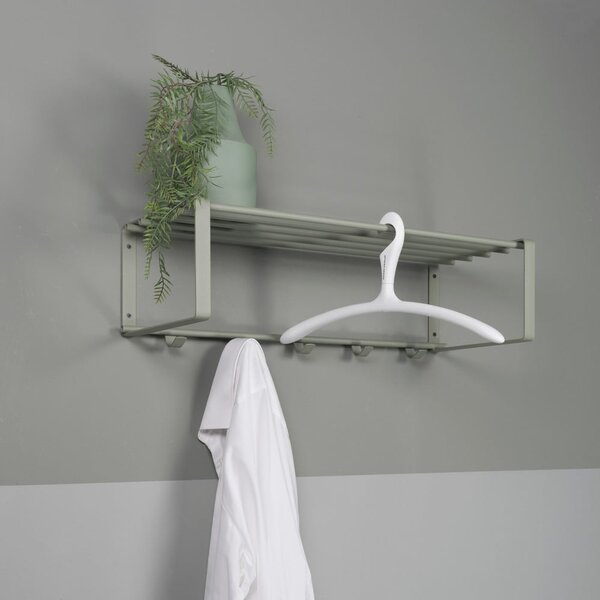 Szarozielony metalowy wieszak ścienny z półką 70 cm Rex – Spinder Design