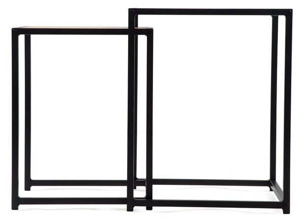 Stoliki w dekorze dębu zestaw 2 szt. 38x38 cm Noah – Bonami Essentials
