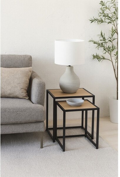 Stoliki w dekorze dębu zestaw 2 szt. 38x38 cm Noah – Bonami Essentials