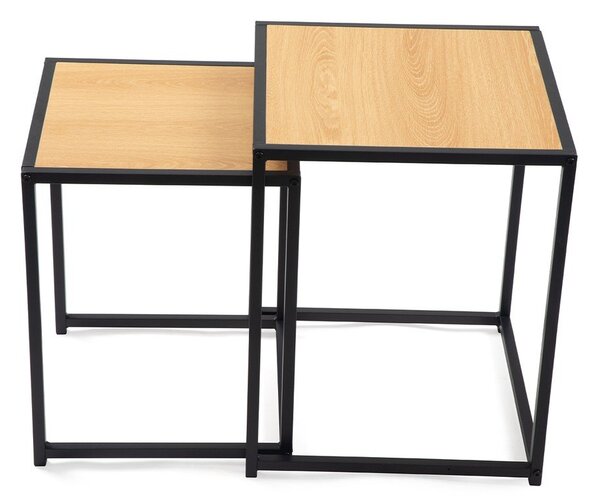 Stoliki w dekorze dębu zestaw 2 szt. 38x38 cm Noah – Bonami Essentials
