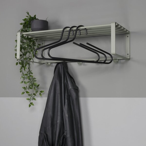 Szarozielony metalowy wieszak ścienny z półką 70 cm Rex – Spinder Design