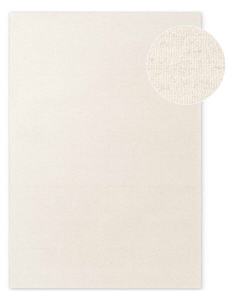 Kremowy wełniany dywan tkany ręcznie 160x230 cm Puristic Knots – Elle Decoration