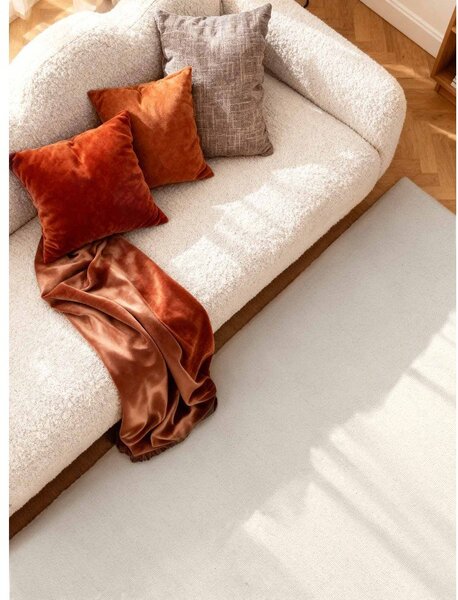 Kremowy wełniany dywan tkany ręcznie 160x230 cm Puristic Knots – Elle Decoration