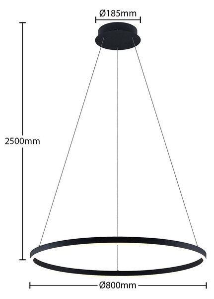Lampa wisząca Albiona Arcchio, możliwość ściemniania, czarny, kuchnia, metal, nowoczesny