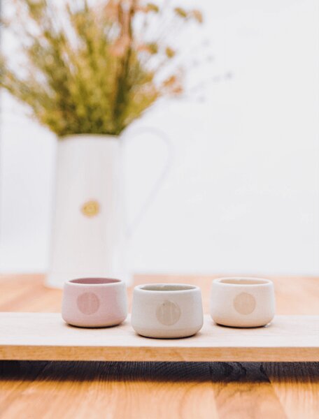 Brązowy ceramiczny świecznik LIGHT POWDER