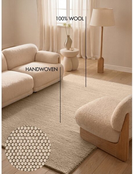 Beżowy wełniany dywan tkany ręcznie 120x170 cm Richmond Diana – Ted Baker