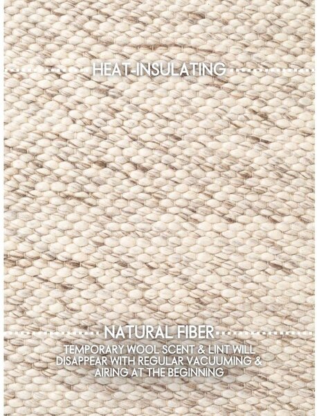 Beżowo-naturalny wełniany dywan tkany ręcznie 160x230 cm Lyon Beans – Elle Decoration