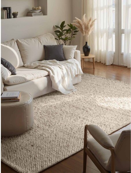 Beżowo-naturalny wełniany dywan tkany ręcznie 160x230 cm Lyon Beans – Elle Decoration